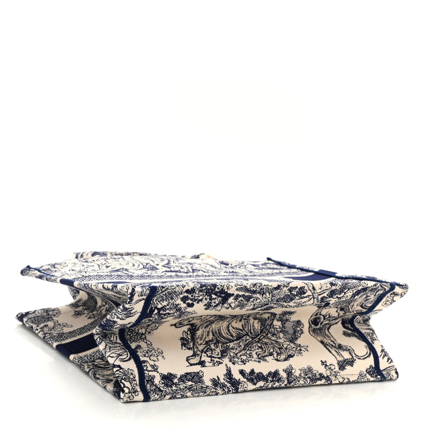 Canvas Embroidered Medium Dioriviera Toile De Jouy Book Tote Blue