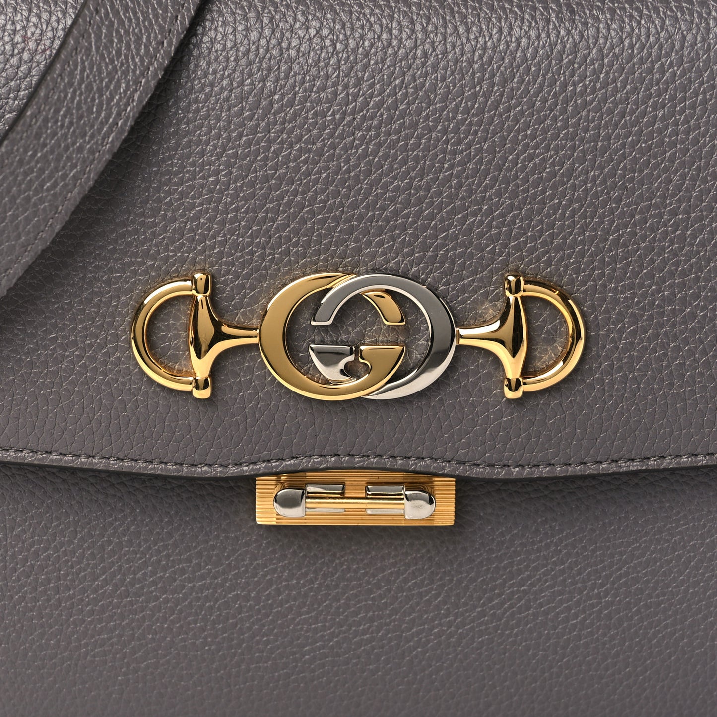Grainy Calfskin Small Zumi Shoulder Bag Dusty Grey