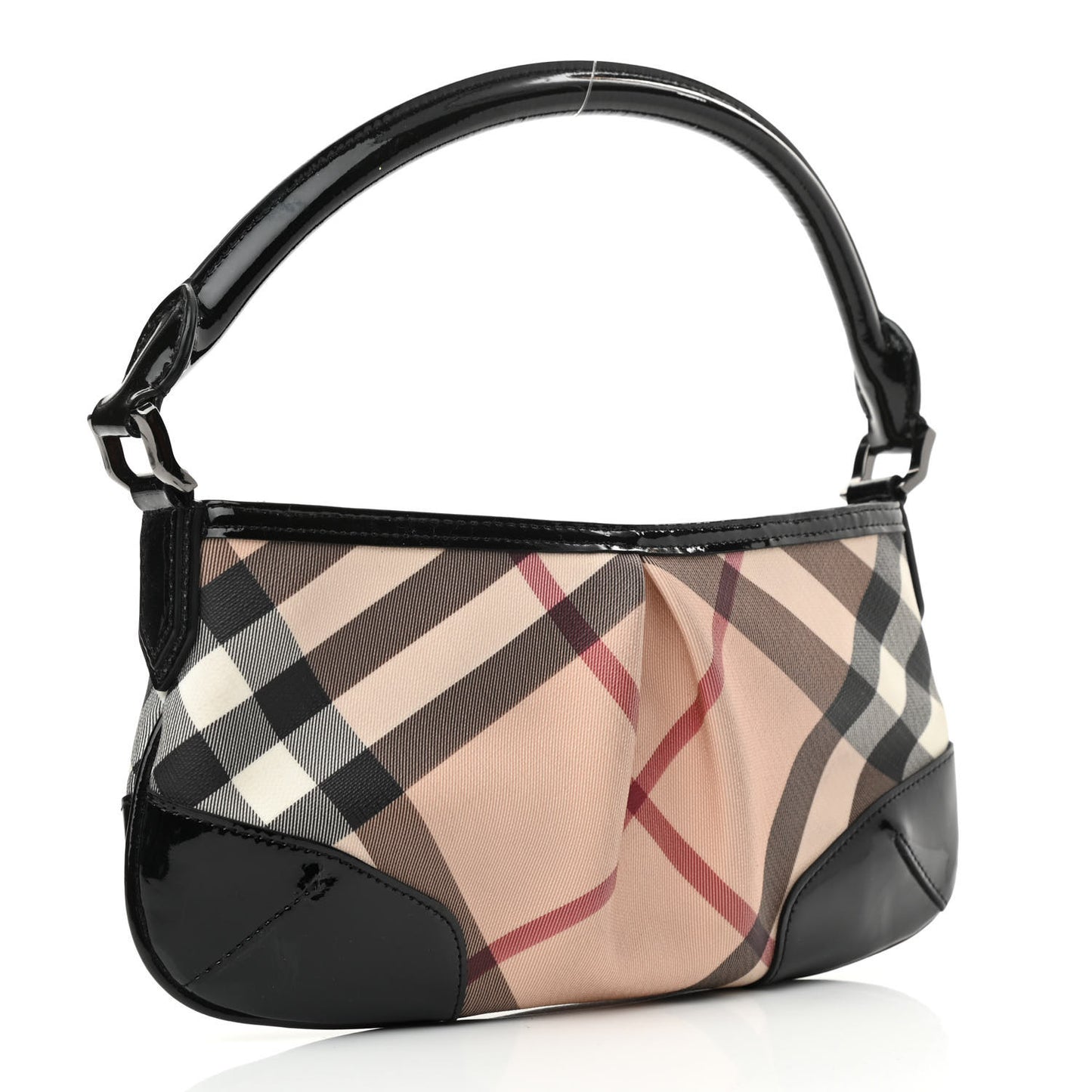 Patent Nova Check Shoulder Bag Black
