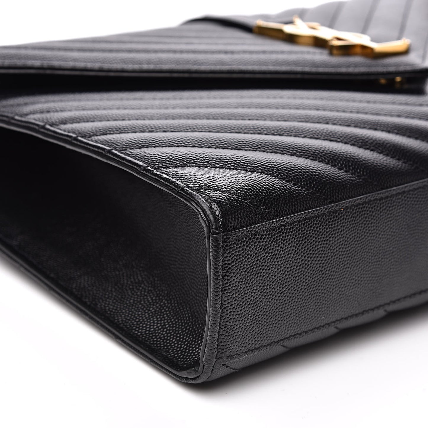 Grain De Poudre Matelasse Chevron Large Monogram Satchel Black