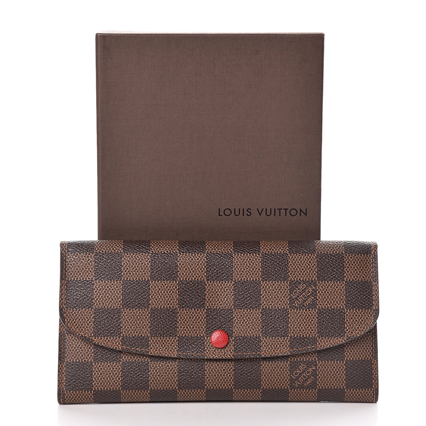 Damier Ebene Emilie Wallet Red