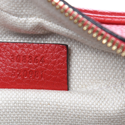 Gucci Pebbled Calfskin Small Soho Disco Bag Tabasco Red 7 of 9
