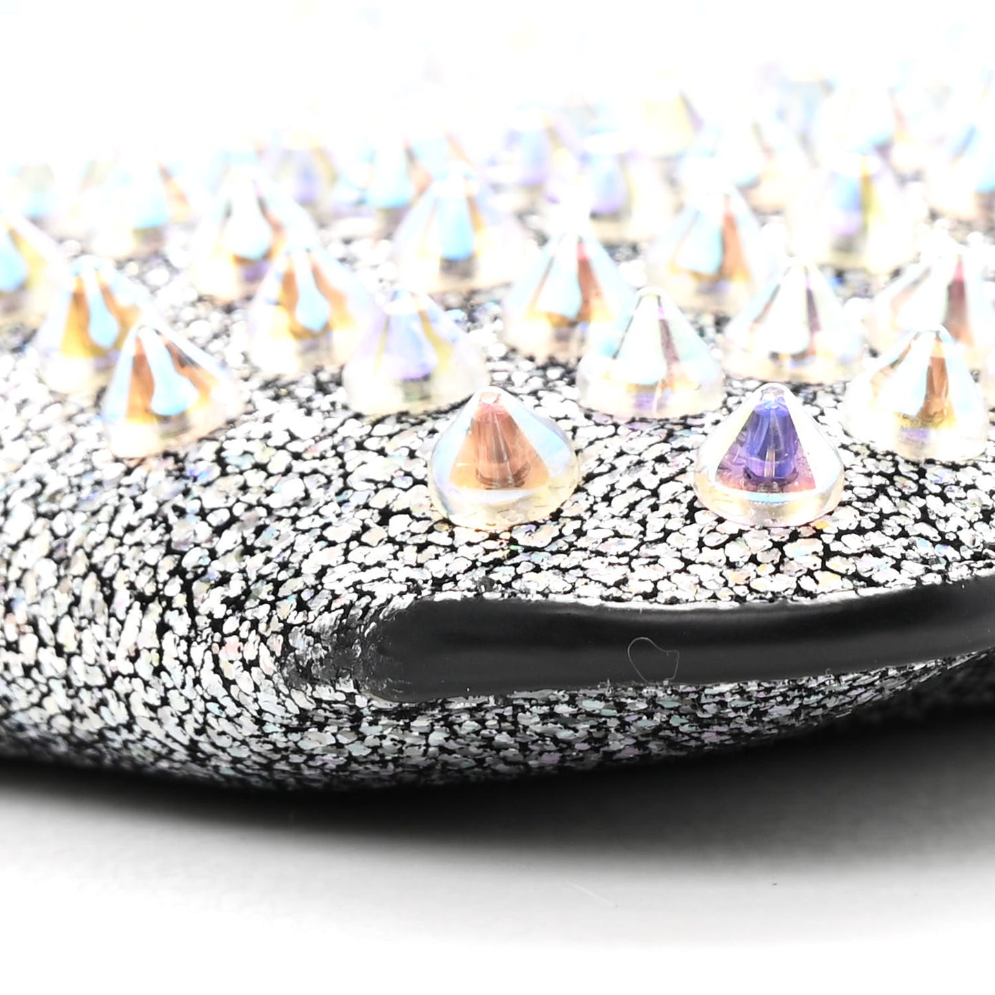 Nappa Mica Studded Loubiclutch Silver