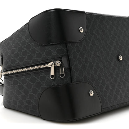 Gucci GG Supreme Monogram Azalea Calfskin Retro Interlocking G Large Duffle Bag Black Grey 8 of 12