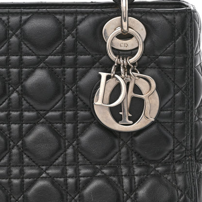 Christian Dior Lambskin Cannage Medium Lady Dior Black 8 of 14