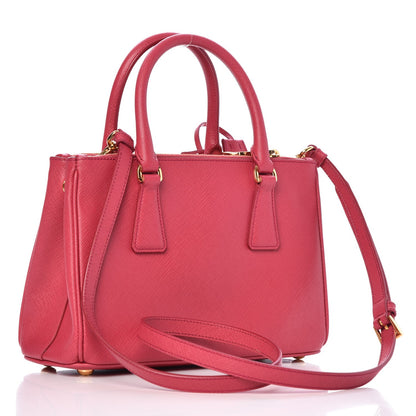 Prada Saffiano Mini Galleria Double Zip Tote Peonia 3 of 10