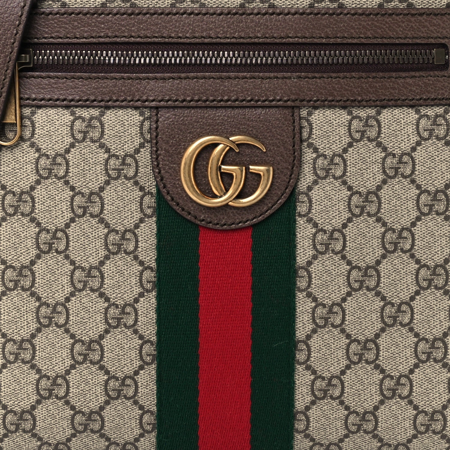 Gucci GG Supreme Monogram Web Small Ophidia Messenger Bag Brown 9 of 11