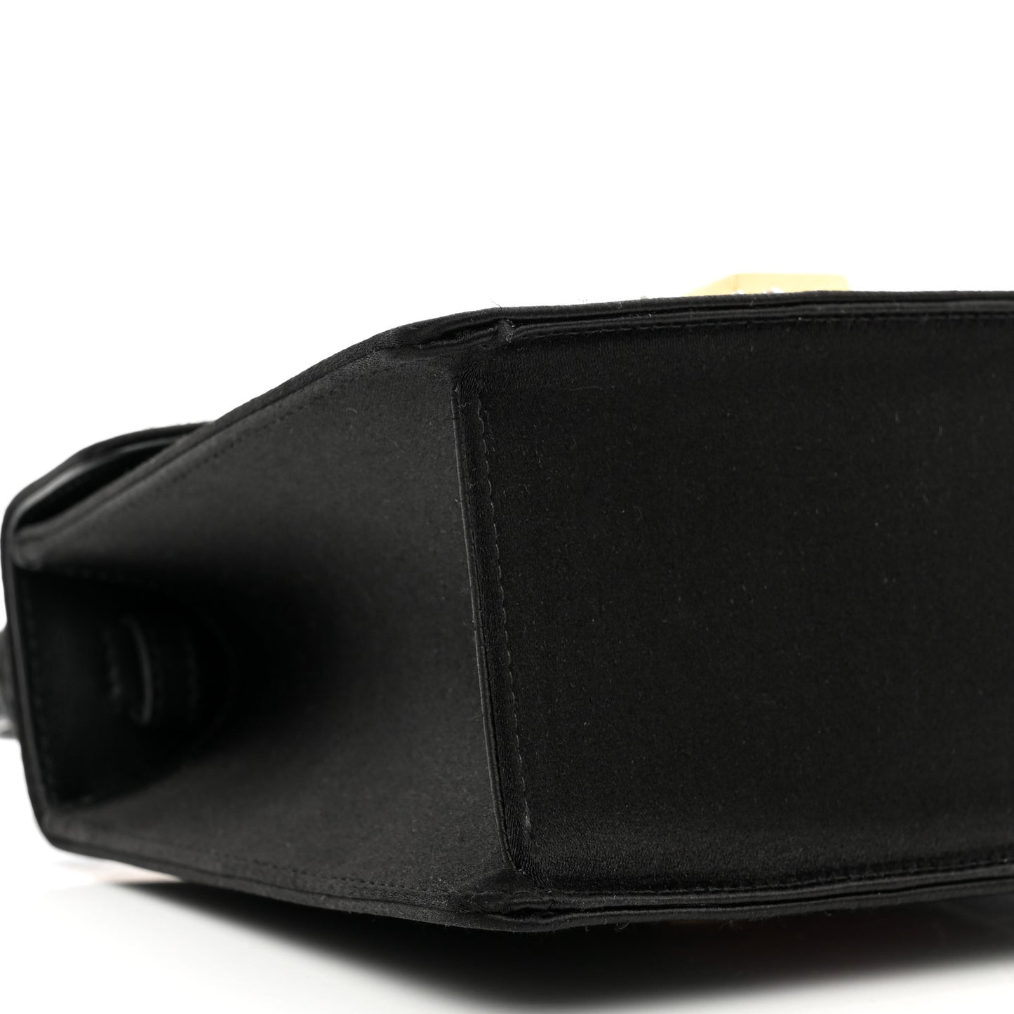 Satin Crystal Mini Sylvie Top Handle Bag Black