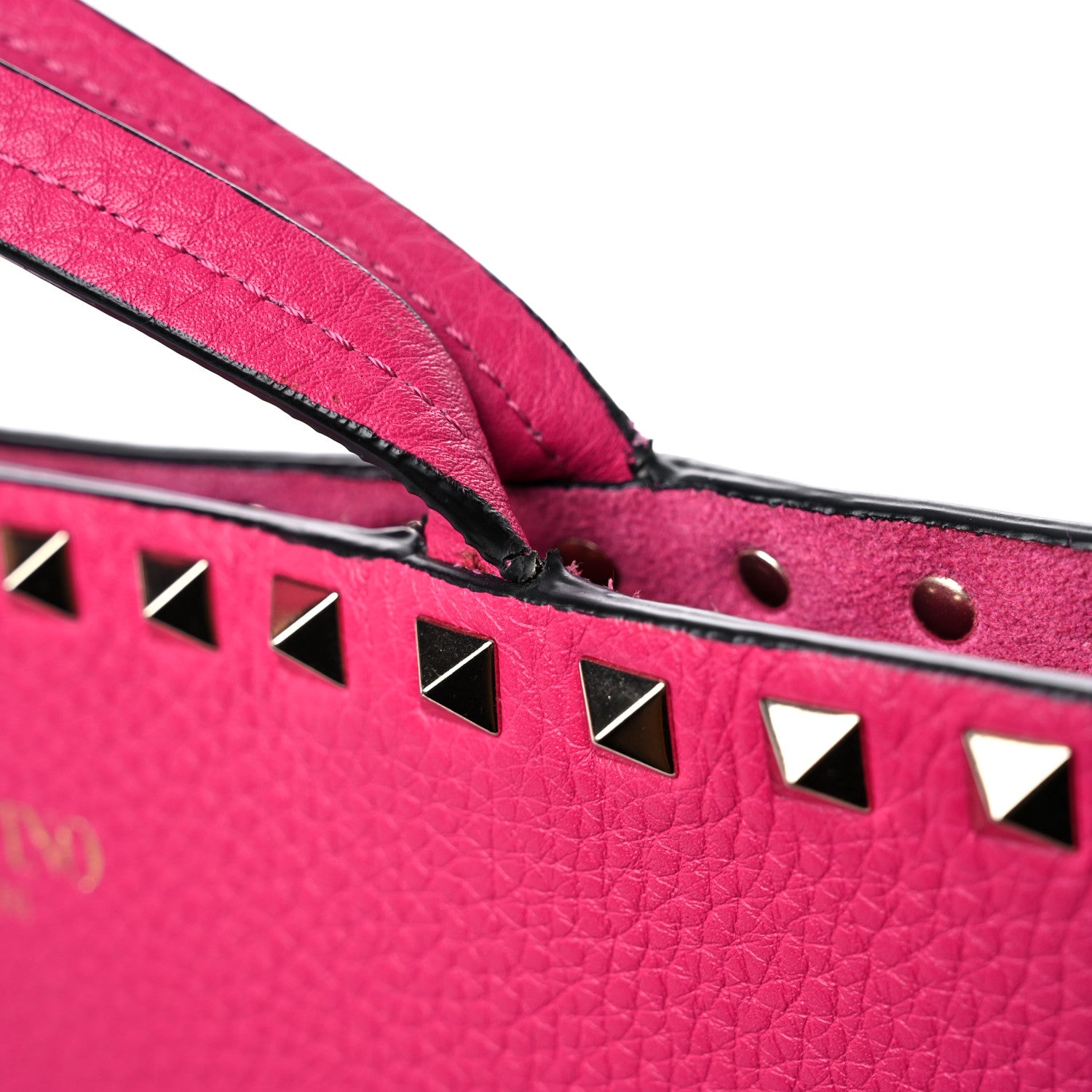 Valentino Garavani Grained Calfskin Rockstud Shoulder Tote Peony 16 of 18