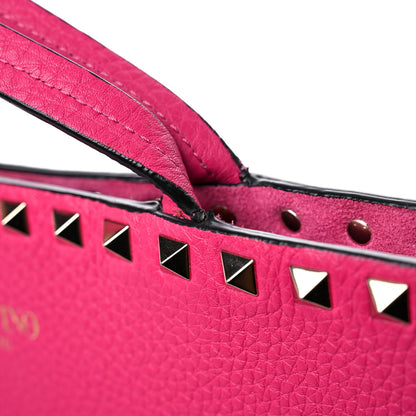 Valentino Garavani Grained Calfskin Rockstud Shoulder Tote Peony 16 of 18