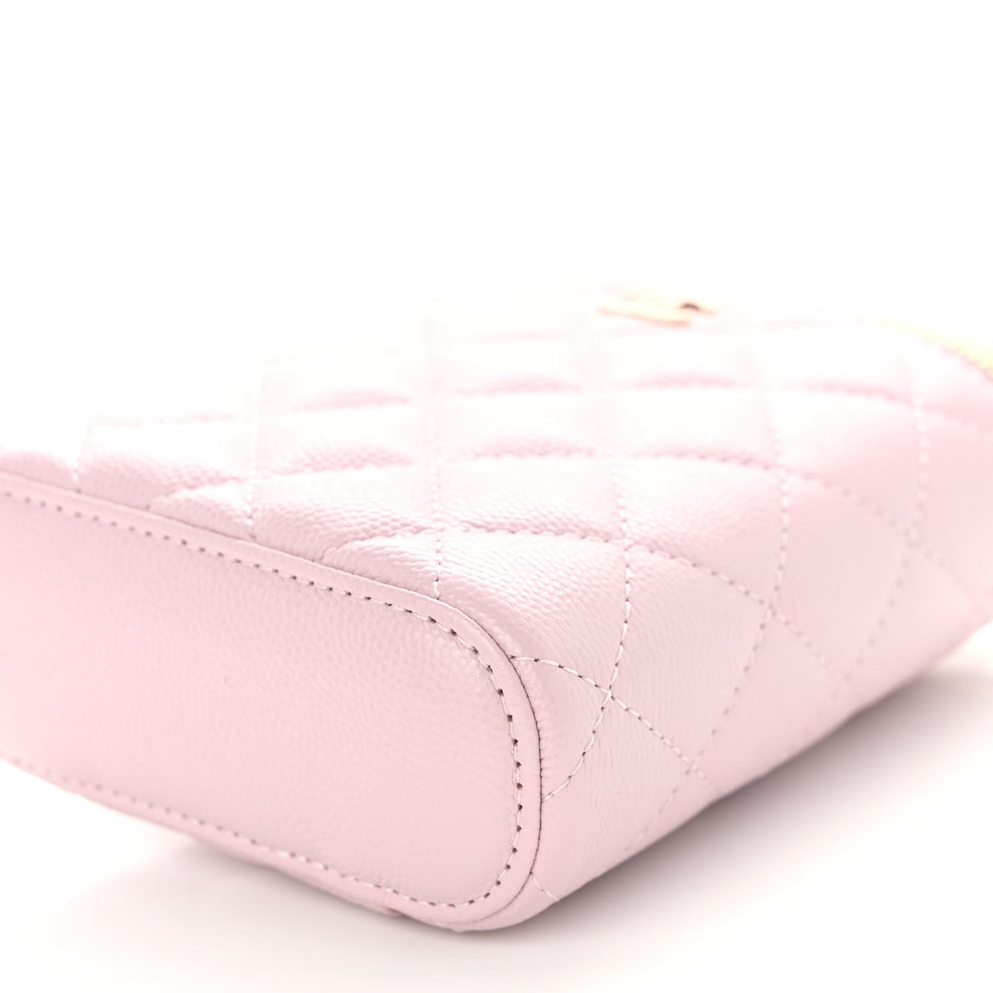 Caviar Quilted Vertical Coco Beauty Vanity Case With Chain Pale Pink