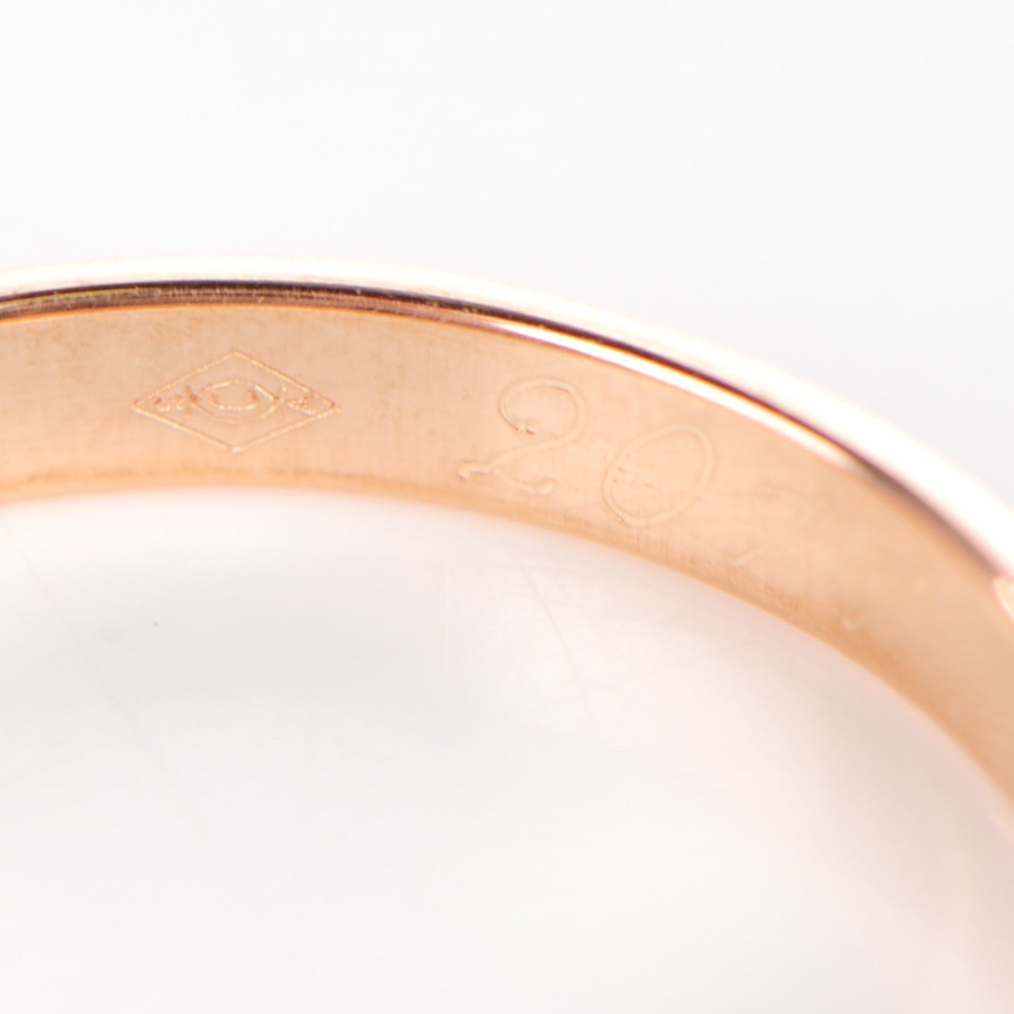 18K Pink Gold Diamond 2mm Wedding Band Ring 50 5.25