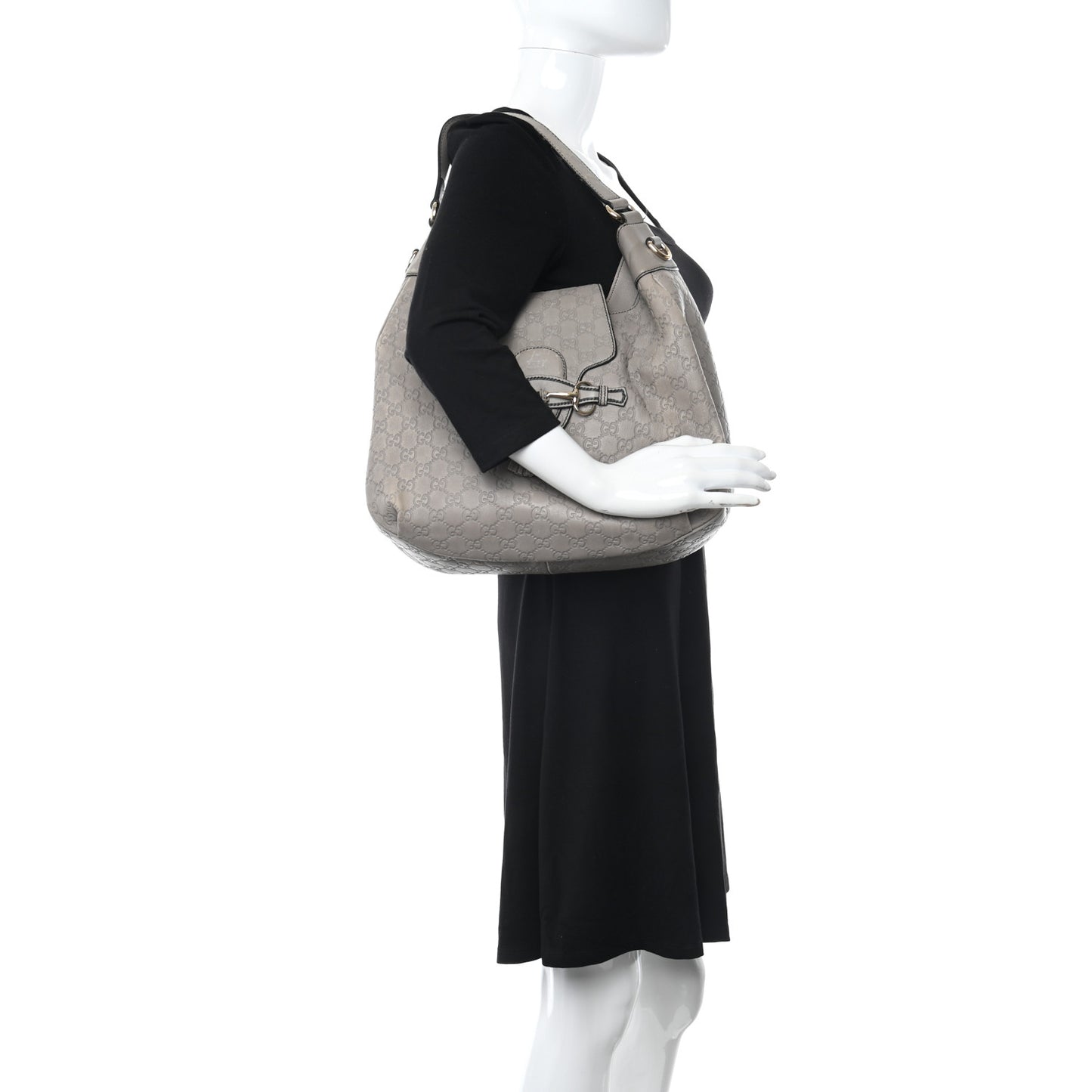 Soft Guccissima Medium Emily Hobo Storm Grey