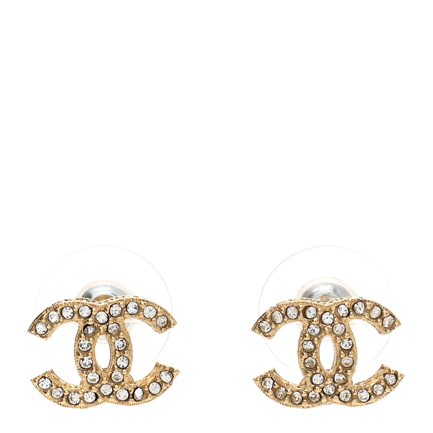 Crystal CC Earrings Light Gold