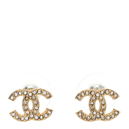 Chanel Crystal CC Earrings Light Gold 1 of 4