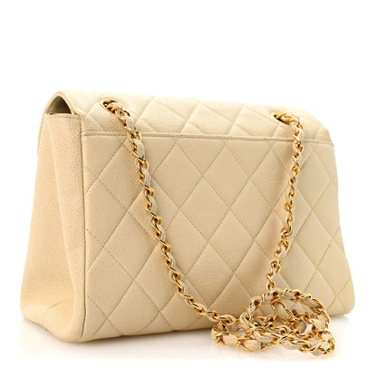 Chanel Caviar Quilted Medium Single Flap Light Beige 3 of 14