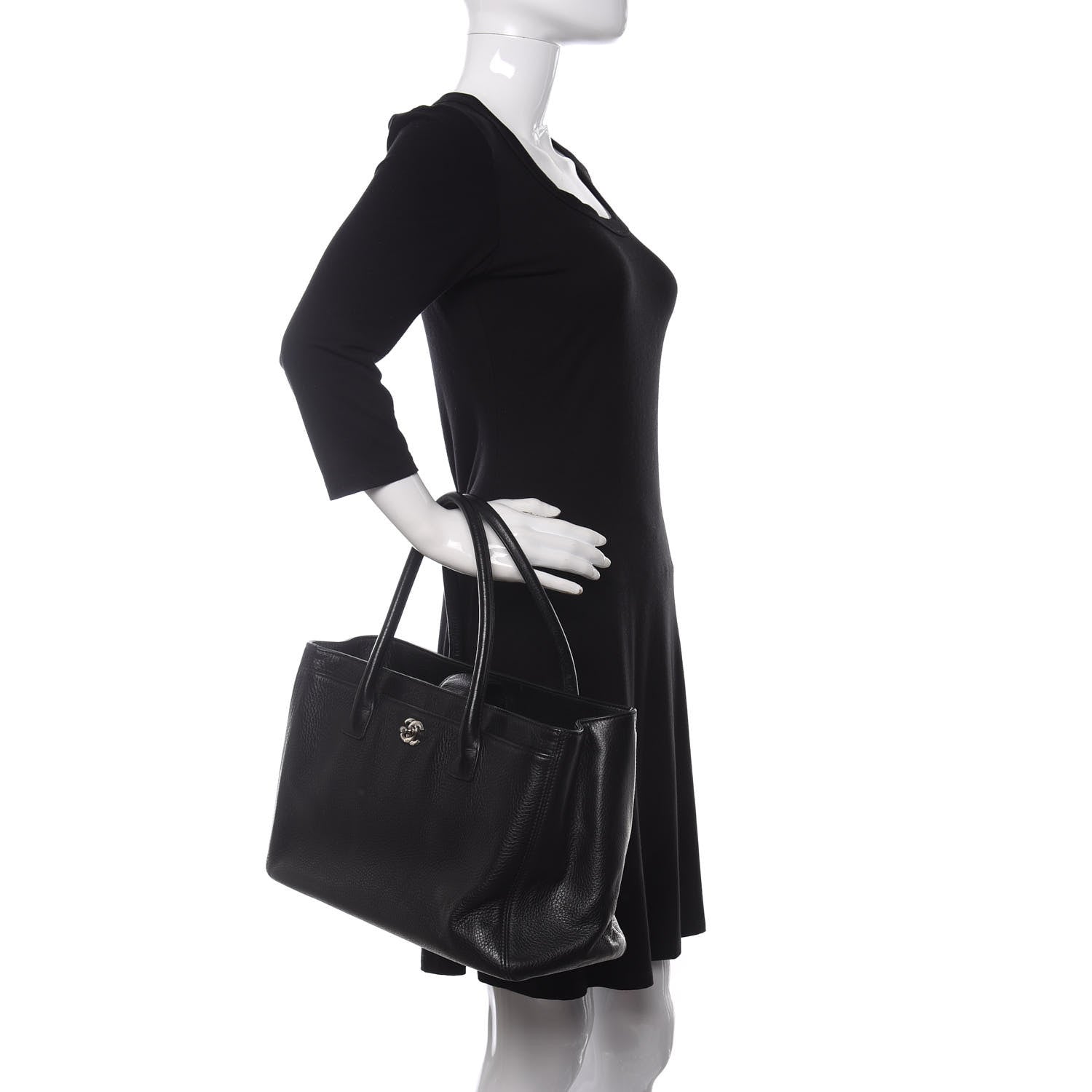Chanel Calfskin Cerf Executive Shopper Tote Black 2 of 15