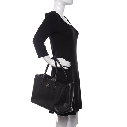 Chanel Calfskin Cerf Executive Shopper Tote Black 2 of 15