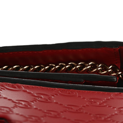Gucci Guccissima Signature Bowy Chain Wallet Hibiscus Red 13 of 14