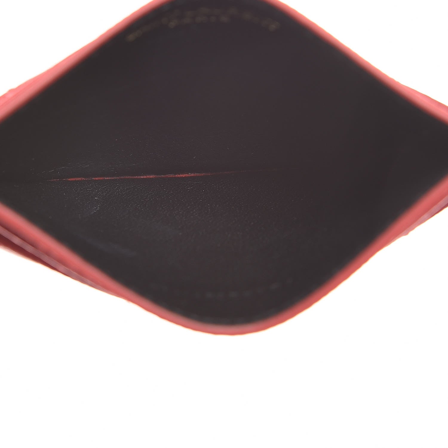 Saint Laurent Grain De Poudre Matelasse Chevron Monogram Credit Card Case New Red 5 of 8