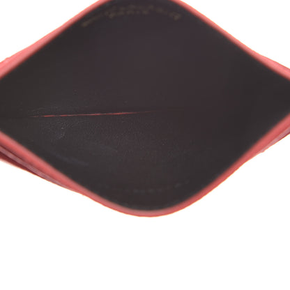 Saint Laurent Grain De Poudre Matelasse Chevron Monogram Credit Card Case New Red 5 of 8
