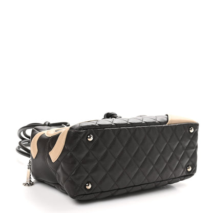 Chanel Calfskin Quilted Cambon Large Bowler Brown Beige 4 of 10