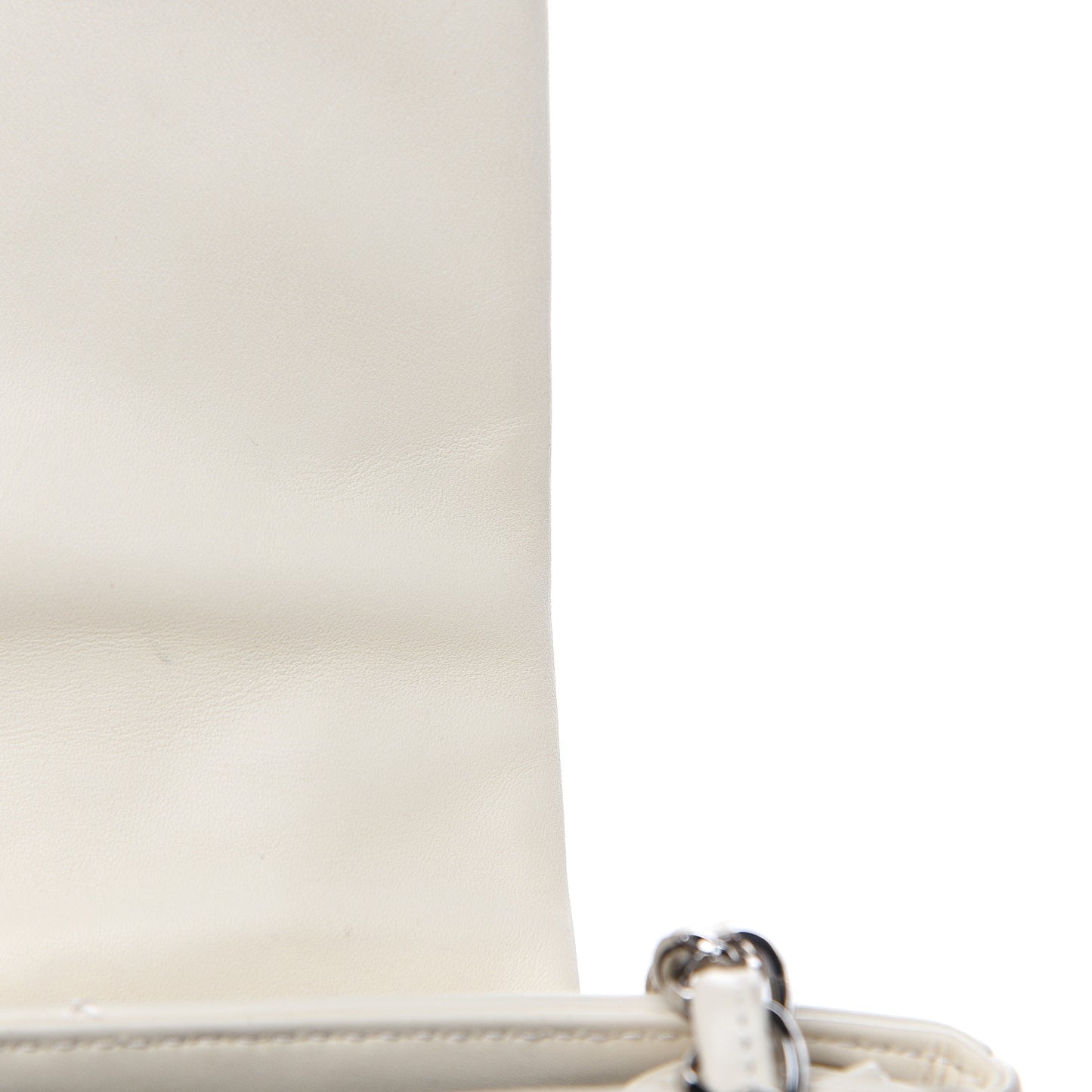 Calfskin Double Stitch Large Hamptons Flap Bag White