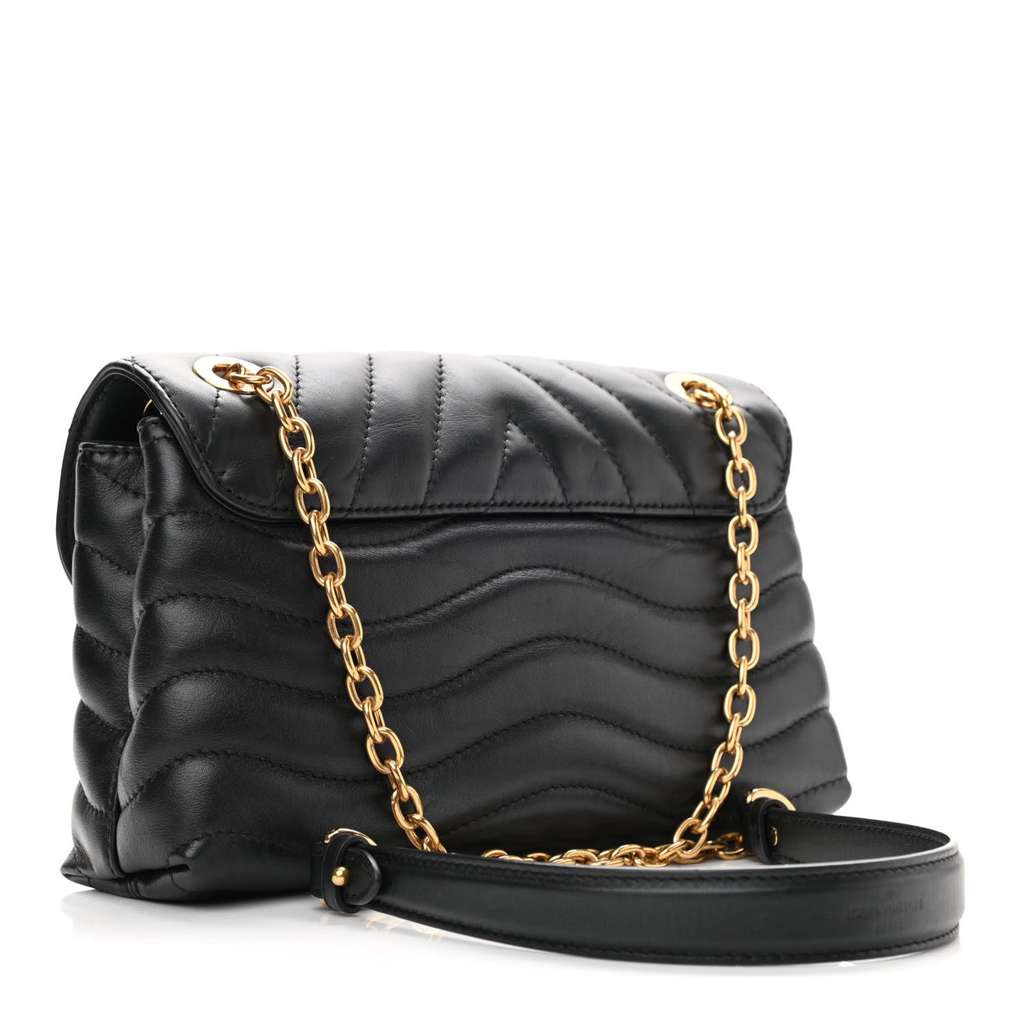 Calfskin LV New Wave Chain Bag Black