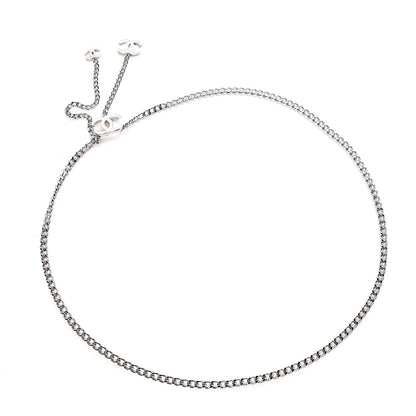 Chanel Enamel CC Chain Logo Belt Silver White 3 of 4