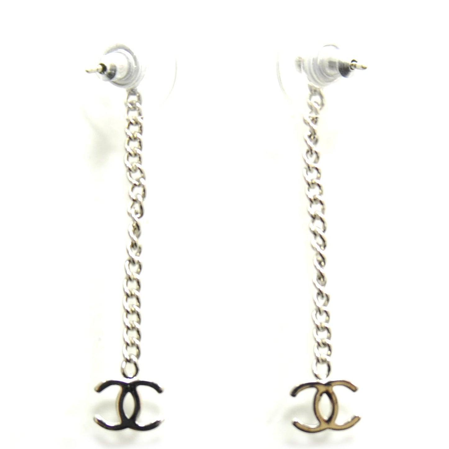 CC Long Drop Earrings Silver
