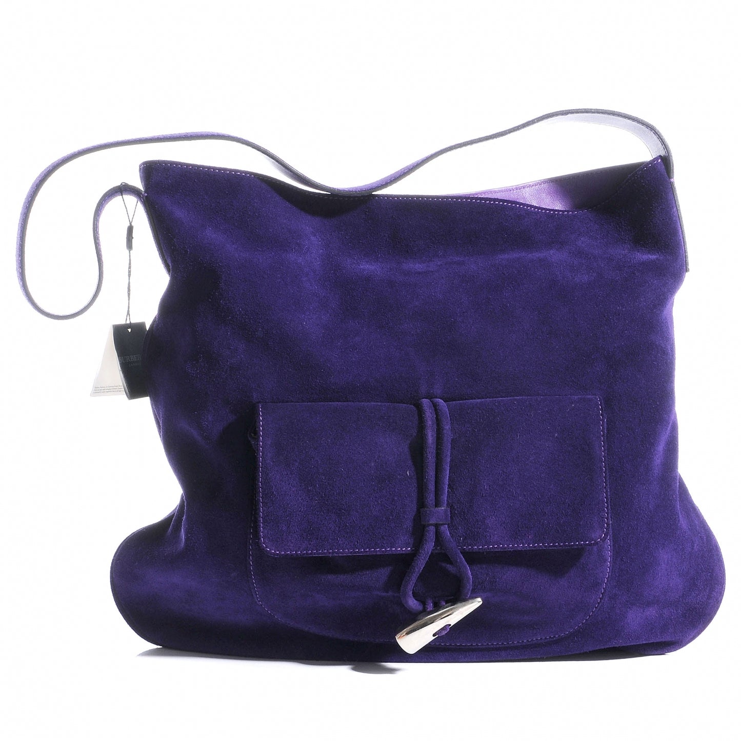 Suede Belsouk Horn Toggle Shoulder Bag Amethyst