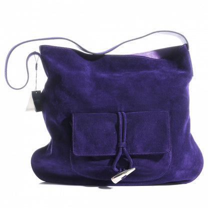 Burberry Suede Belsouk Horn Toggle Shoulder Bag Amethyst 5 of 13