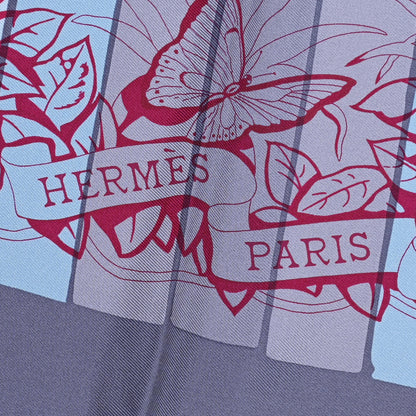 Hermes Silk Jungle Love Rainbow Scarf 90 Bleu Rose Gris 2 of 5