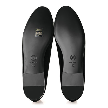 Chanel Velvet Cap Toe Ballerina Flats 40 Black 8 of 12