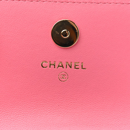 Chanel Lambskin Quilted CC Hook Card Holder Pink 6 of 8