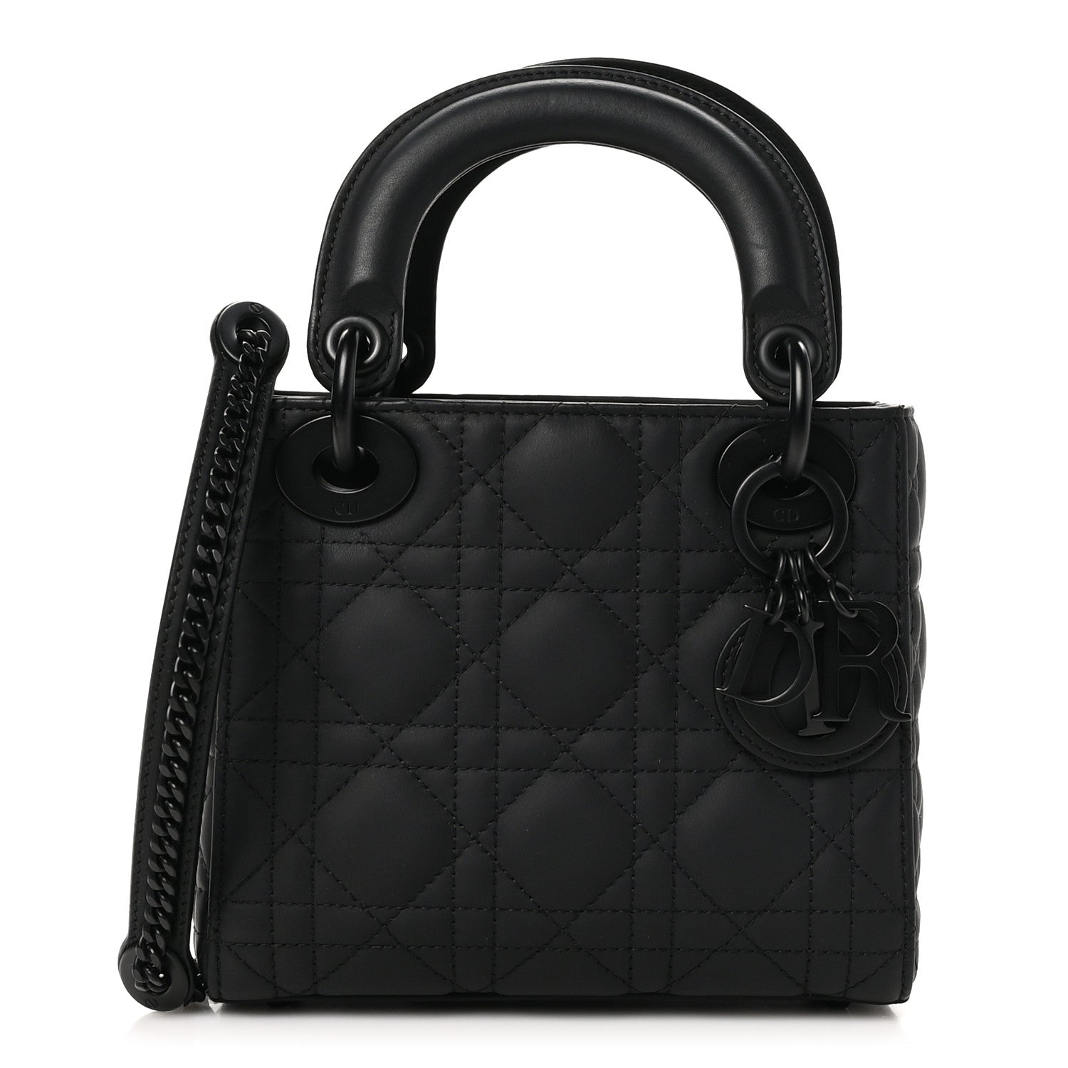 Christian Dior Ultra Matte Calfskin Cannage Mini Lady Dior Black 1 of 10