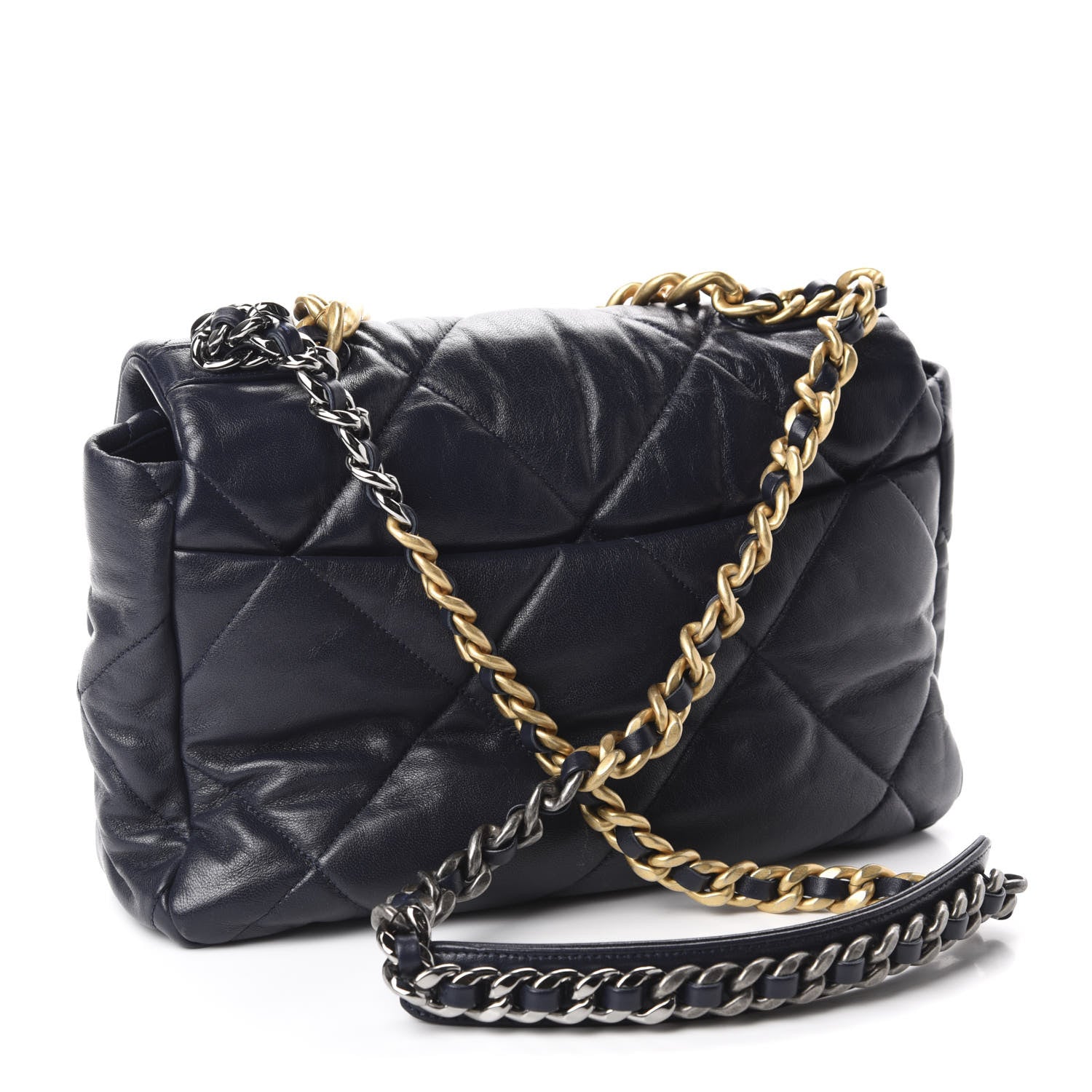 Chanel Goatskin Quilted Large 19 Flap Navy Blue 2 of 10