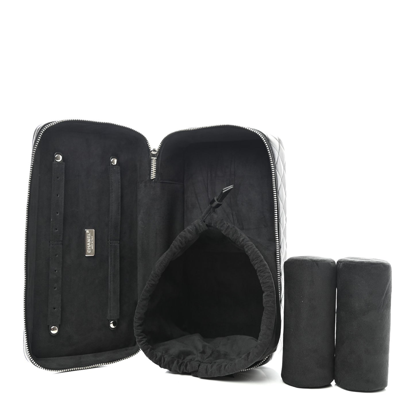 Lambskin Quilted Large Jewelry Case Black