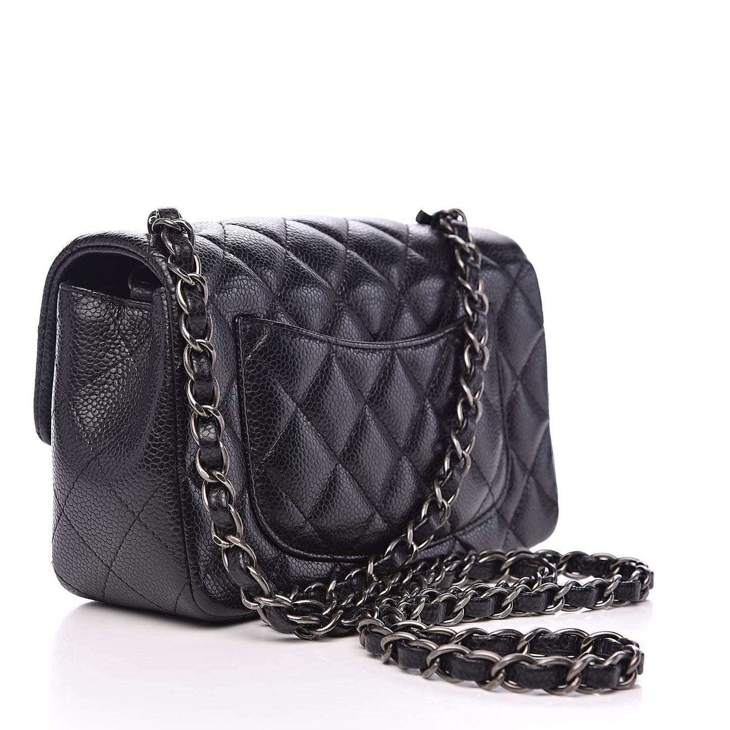 Caviar Quilted Mini Rectangular Flap Black