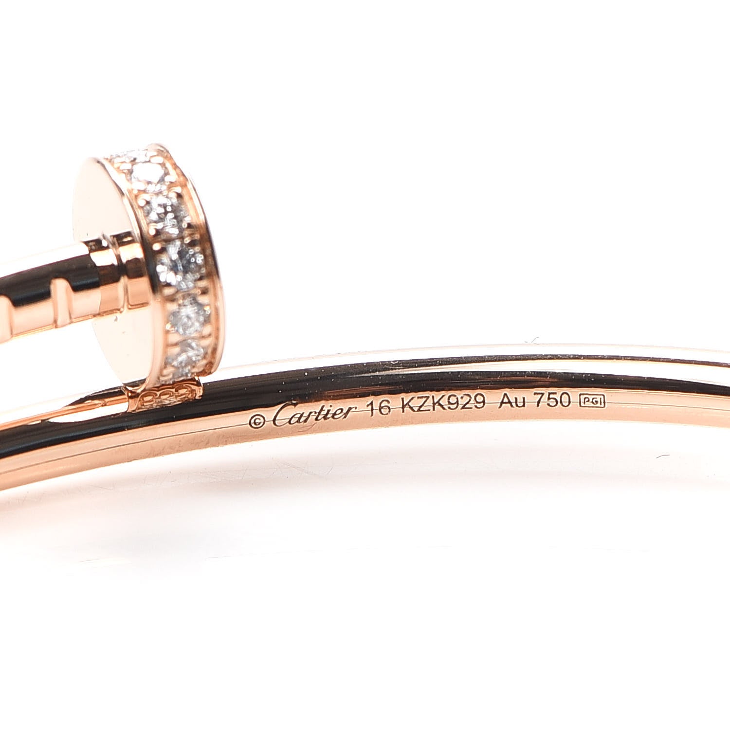 Cartier 18K Pink Gold Diamond Small Juste Un Clou Bracelet 16 4 of 4