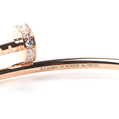 Cartier 18K Pink Gold Diamond Small Juste Un Clou Bracelet 16 4 of 4