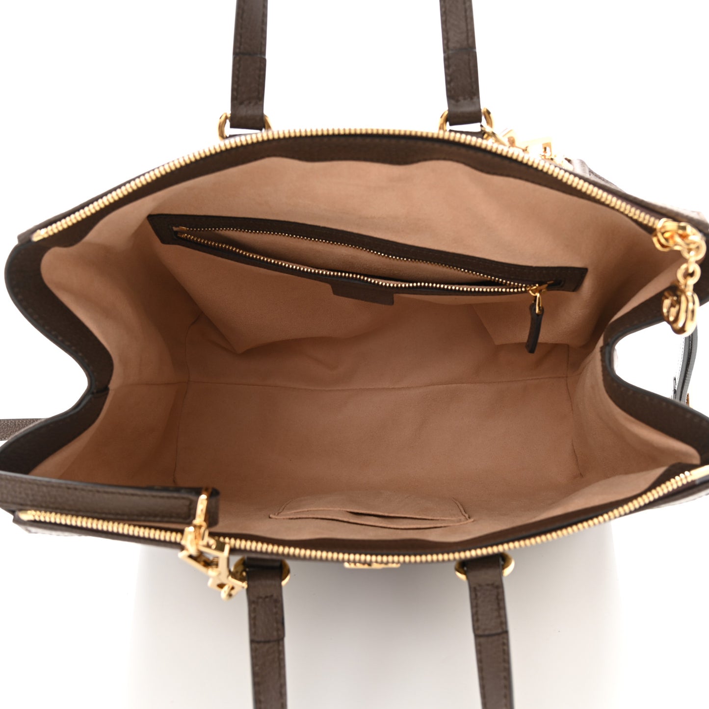 GG Supreme Monogram Web Medium Ophidia Tote Bag Brown