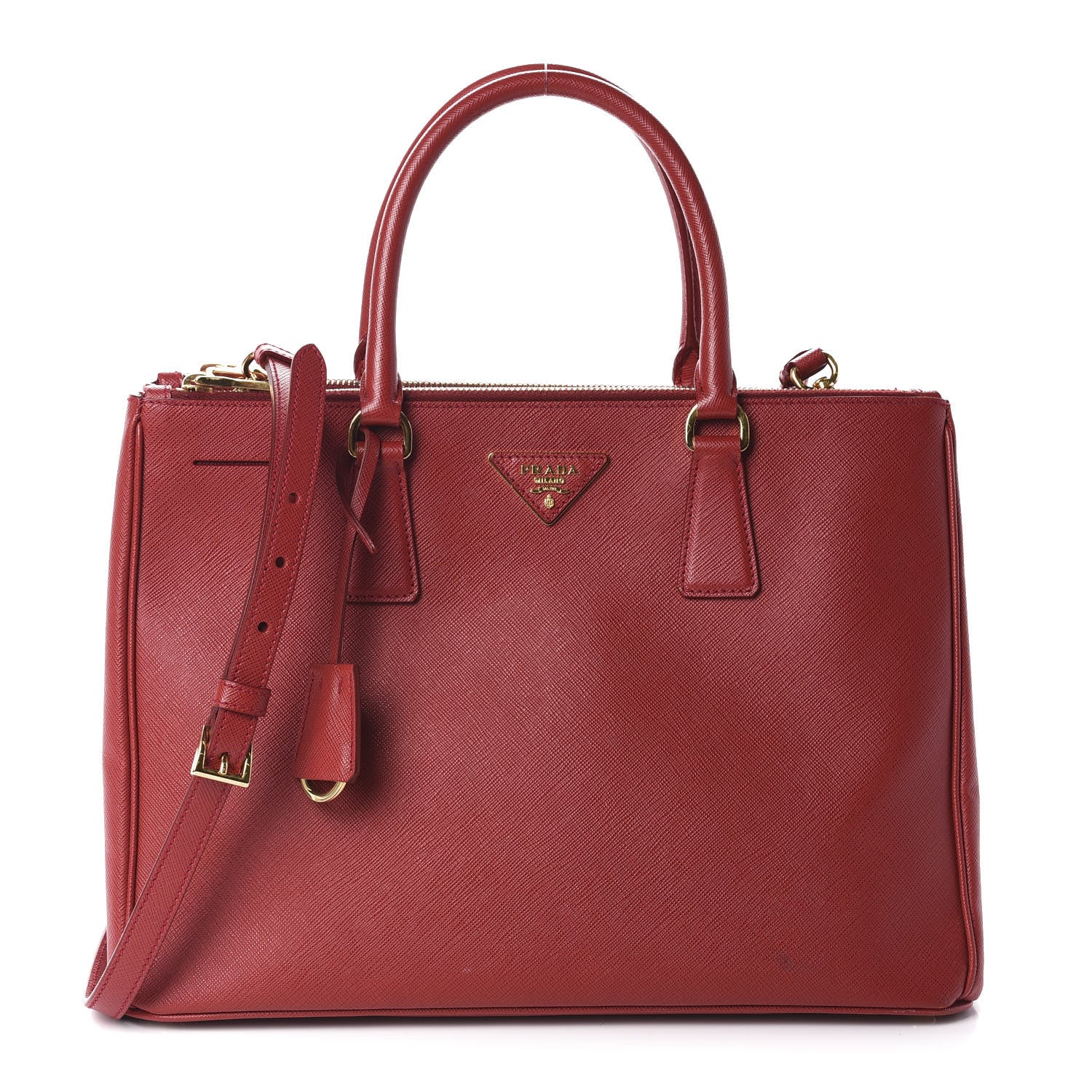 Prada Saffiano Medium Galleria Double Zip Tote Fuoco 1 of 13