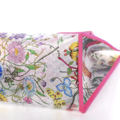 Gucci Calfskin Textured Vinyl Print Flora Tote Fluorescent Fuchsia 10 of 10