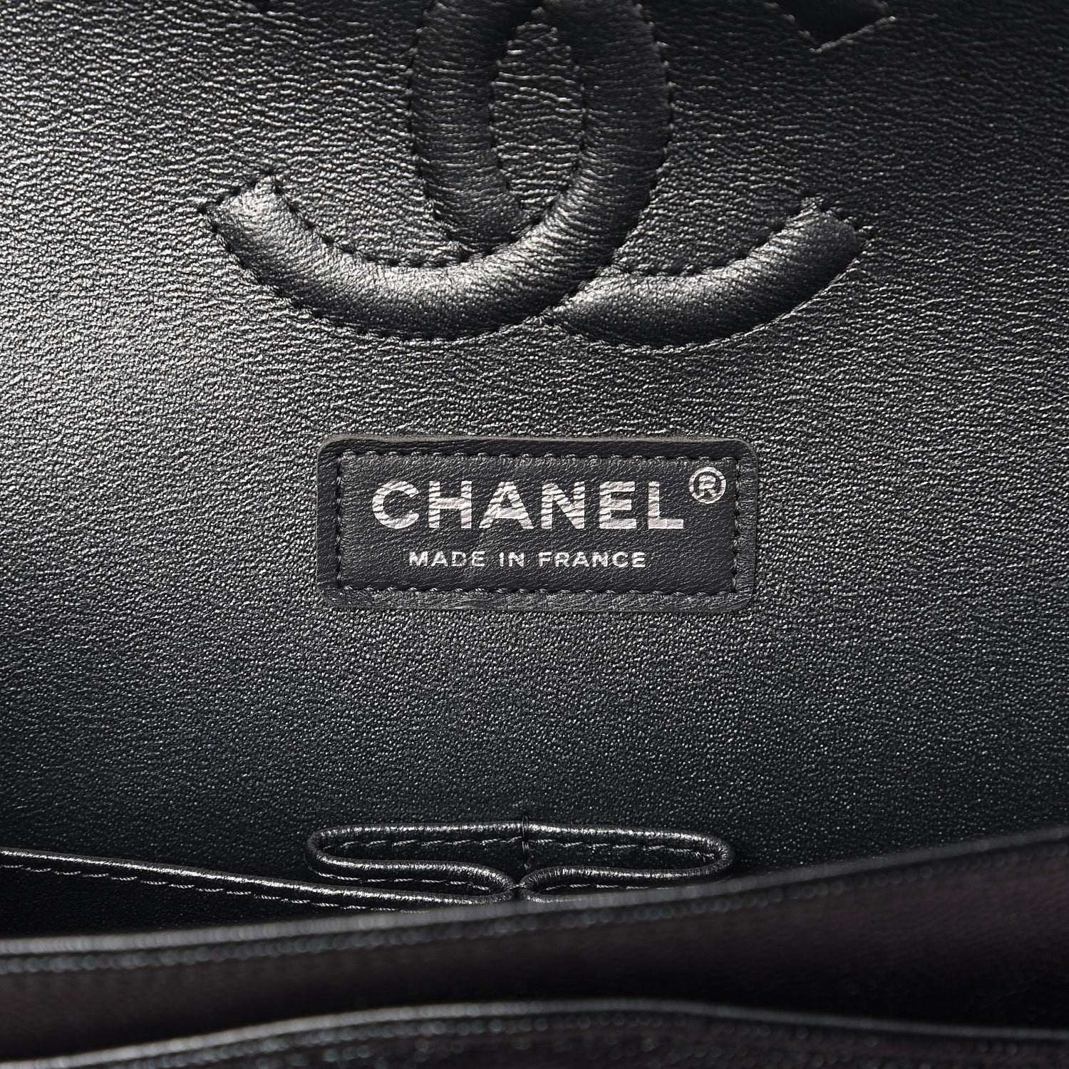Chanel Iridescent Caviar Chevron Quilted Medium Double Flap Black 5 of 7
