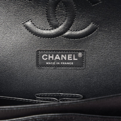 Chanel Iridescent Caviar Chevron Quilted Medium Double Flap Black 5 of 7