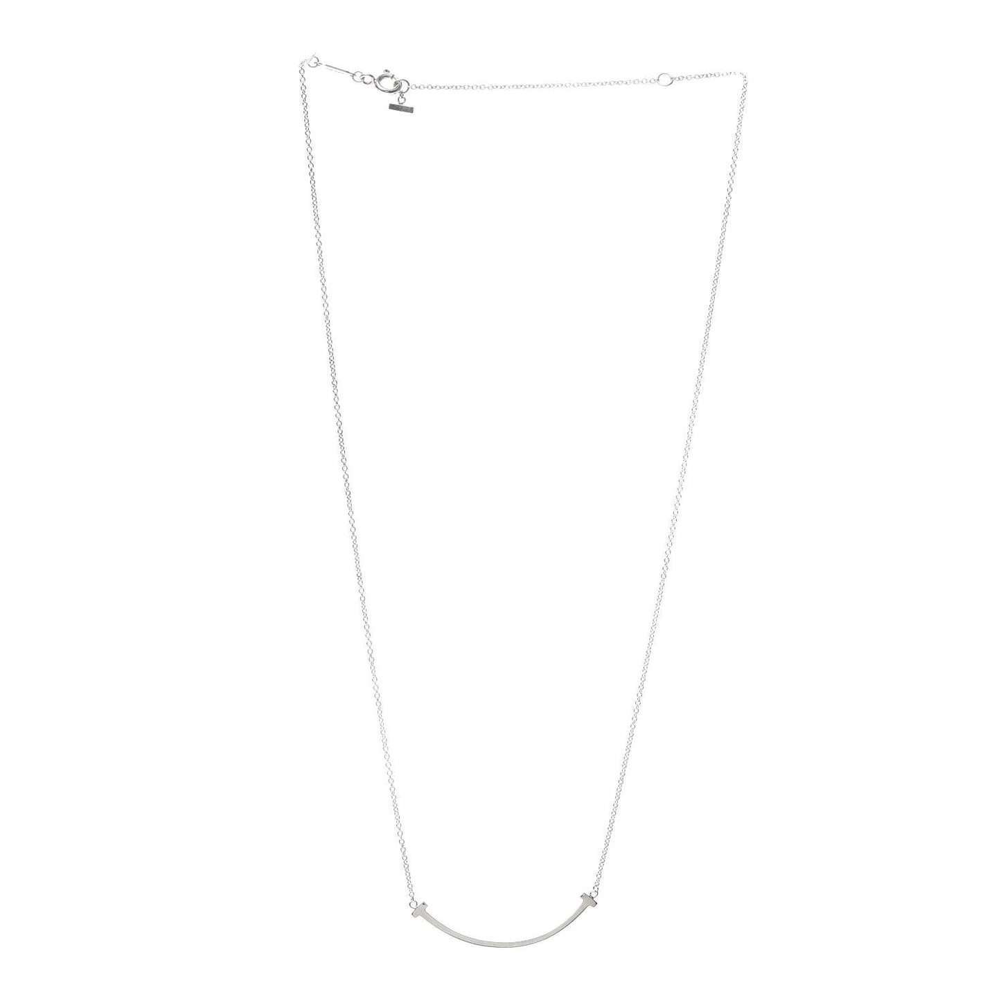 Sterling Silver Small T Smile Pendant Necklace
