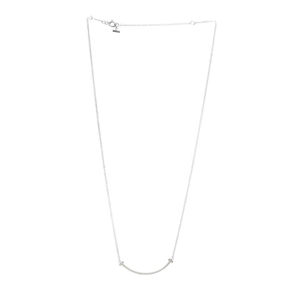 Tiffany Sterling Silver Small T Smile Pendant Necklace 3 of 5