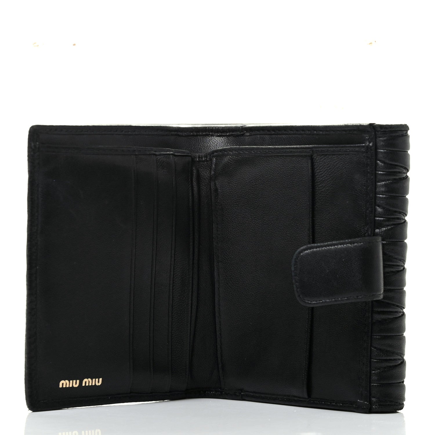 Miu Miu Nappa Matelasse Lux Flap Wallet Black 5 of 7