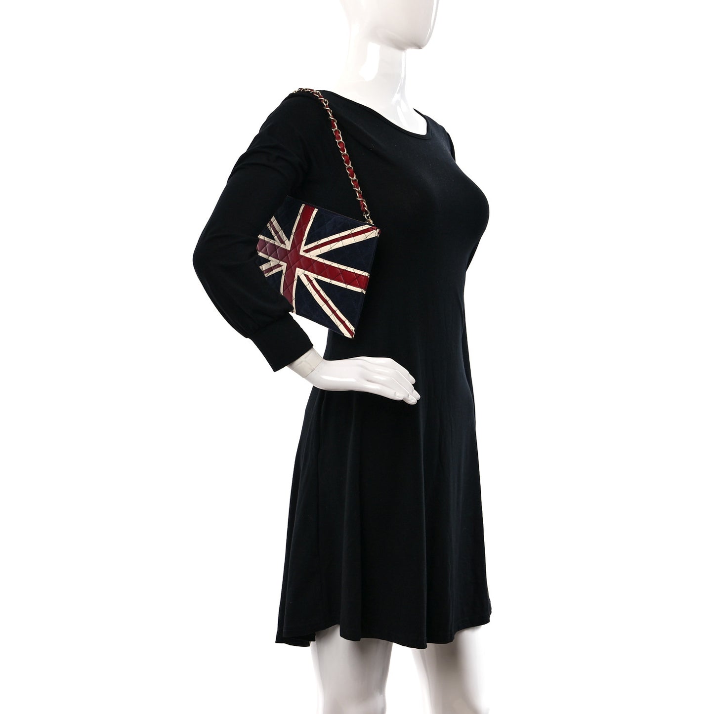 Velvet Union Jack Clutch Navy Red